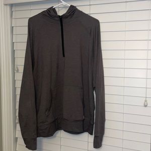 Vuori Ponto Performance half zip hoodie.  Smoke Heather. Size large.